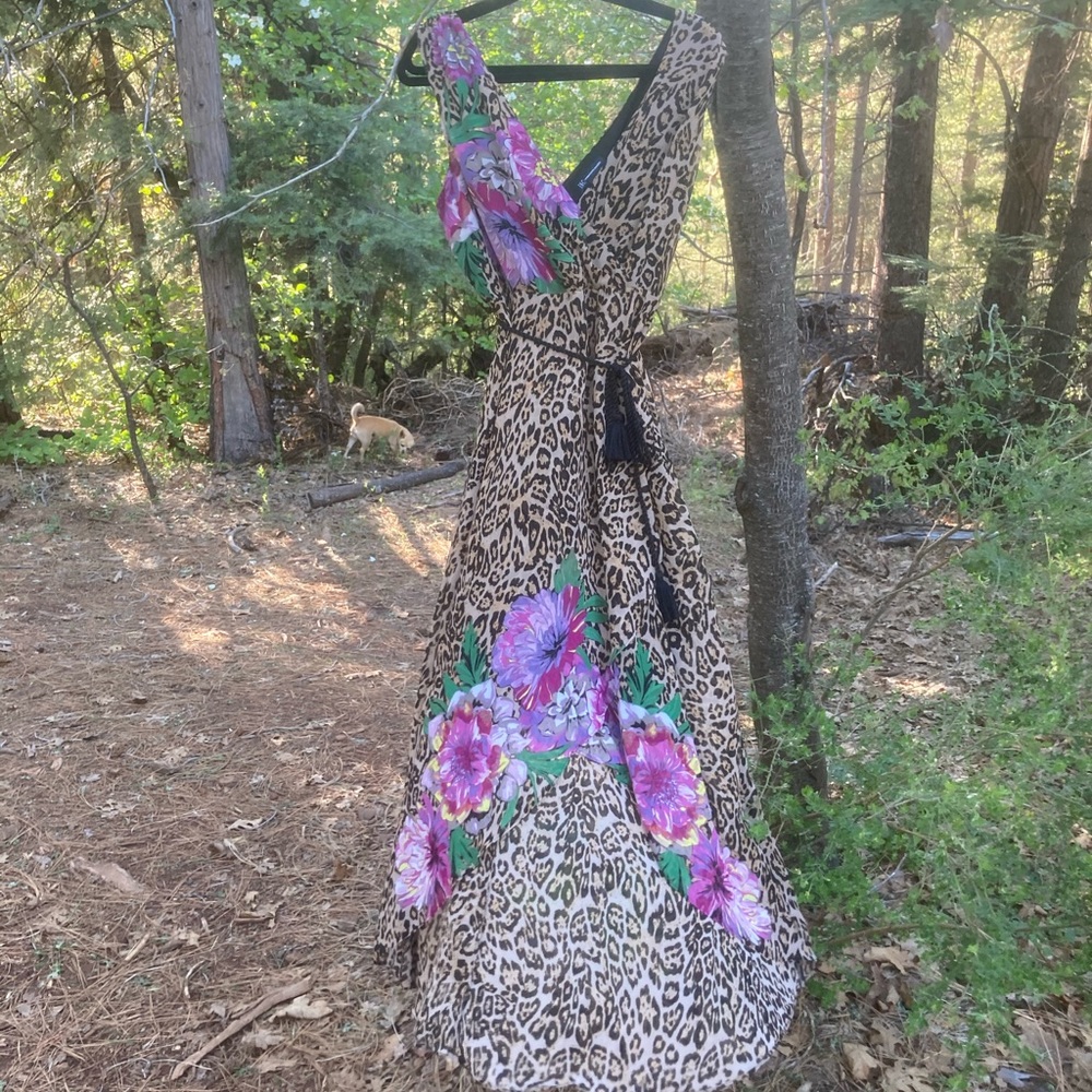 INC floral and leopard maxi dress